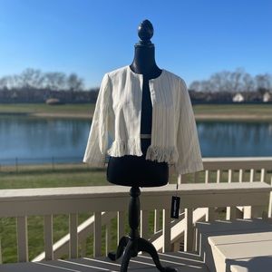 White Karl Lagerfeld jacket beautiful with fringe Karl Lagerfeld Evening Jacket